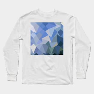 Carolina Blue Abstract Low Polygon Background Long Sleeve T-Shirt